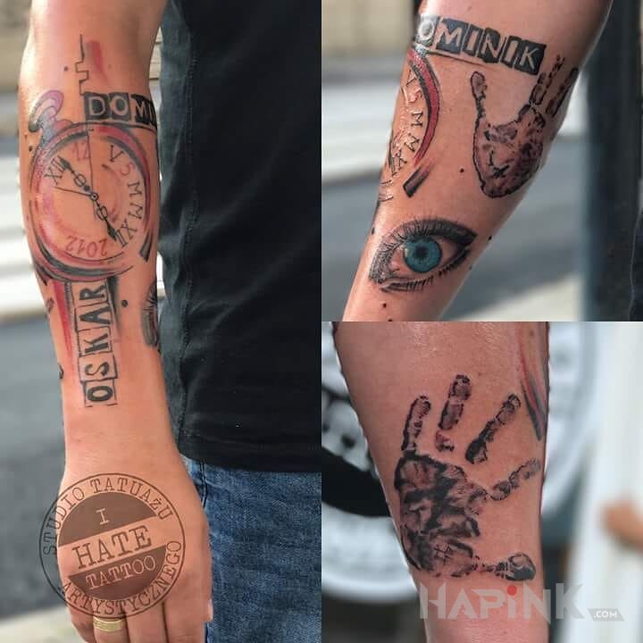 Tattoo A to moj ;-) in lettering motif on the forearm