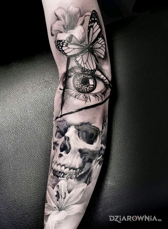 Tatuaż czaszka w motywie czaszki na ręce