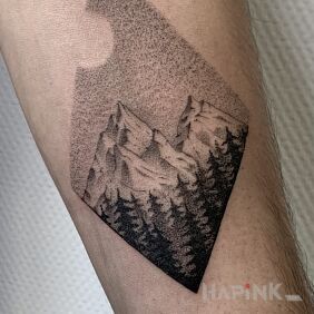 Tattoo Graphic little view. on the forearm style: graphic / illustrative