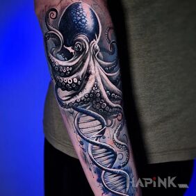 Tattoo Octopus on the forearm on the forearm motif: animals style: realistic
