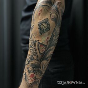 Tatuaż Tatuaż Karty na ręce motyw: pozostałe styl: realistyczne