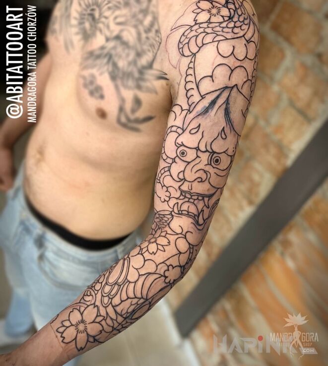 Tattoo Japoński rękaw in sleeves motif and japanese / irezumi style On the arm