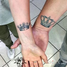Tattoo Crowns on the wrist motif: Love