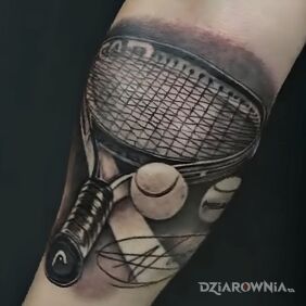 Tatuaż Rakieta tenisowa na ręce motyw: Sport styl: realistyczne