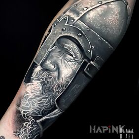Tattoo Viking On the arm motif: 3D style: realistic