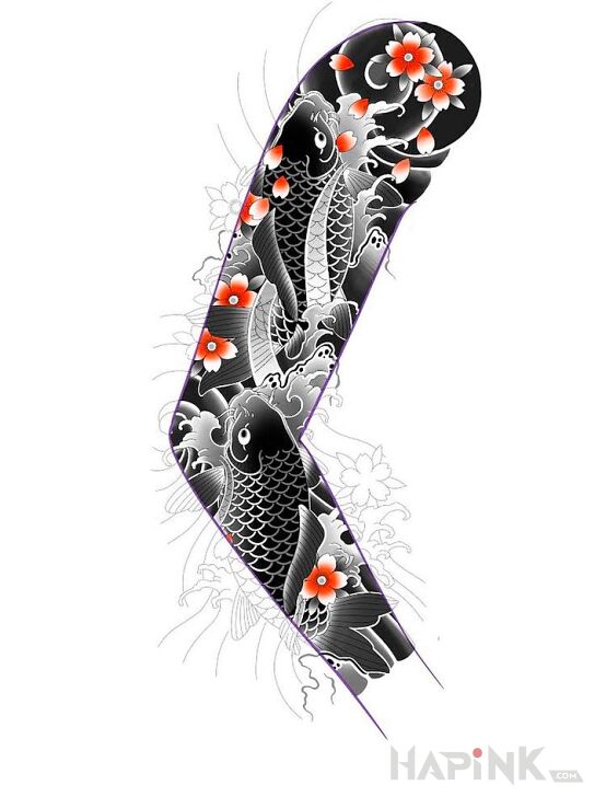 Designs pomysł na rękaw w stylu japońskim - japanese / irezumi