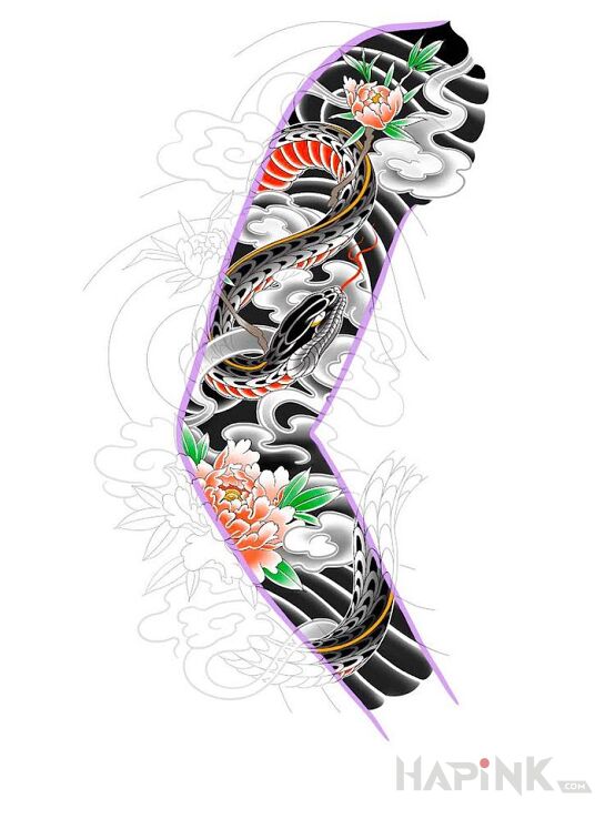 Designs pomysł na rękaw w stylu japońskim - japanese / irezumi