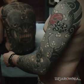 Tatuaż Japoński rękaw na ramieniu motyw: rękawy styl: japońskie / irezumi