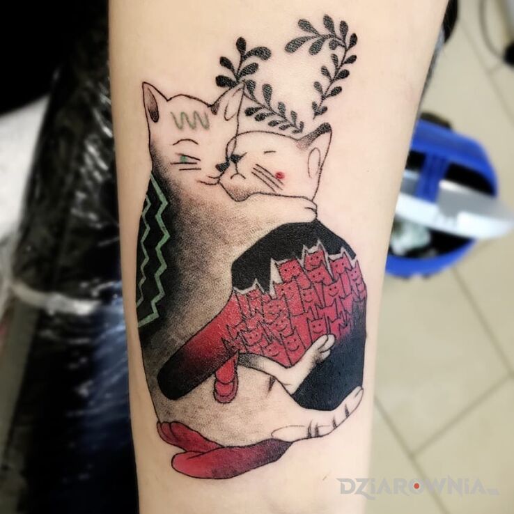 Tatuaż Kotki w motywie zwierzęta na przedramieniu