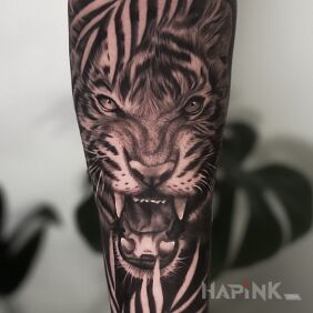 Tattoo Tiger - Realistic Tattoo On the arm motif: animals style: realistic