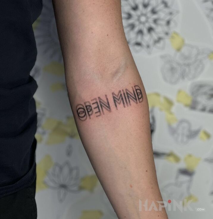 Tattoo Burry Tattoo in 3D motif and optical illusion style on the forearm