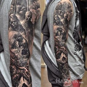 Tattoo Truposzczaki on the forearm motif: characters
