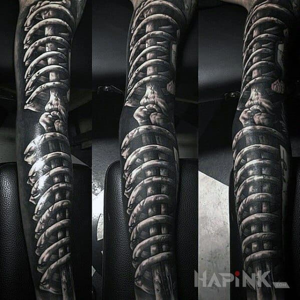 Tattoo Inne kości in 3D motif and realistic style on the forearm