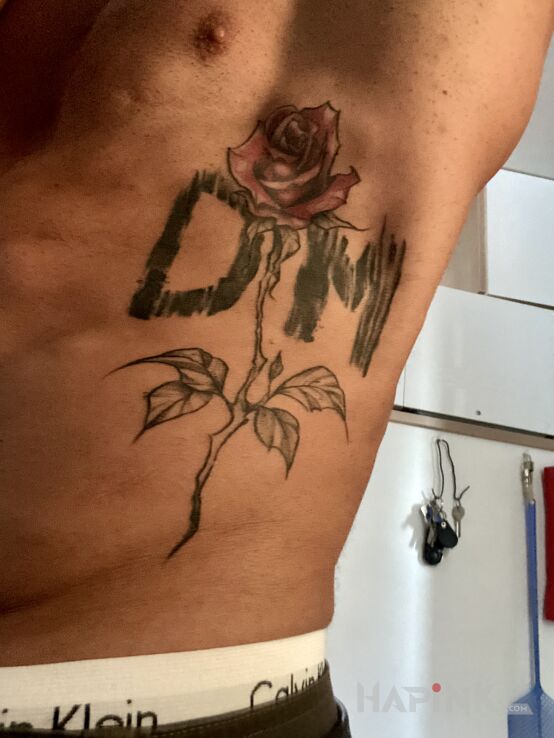 Tattoo Depeche🌹Mode in lettering motif and graphic / illustrative style on the ribs