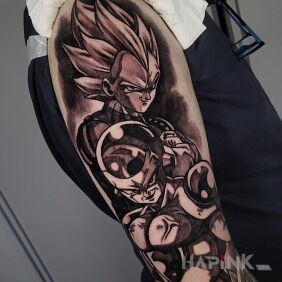 Tattoo Dragon Ball. Son Goku. Manga. Anime. on the upper arm motif: manga / anime style: cartoon / comic book