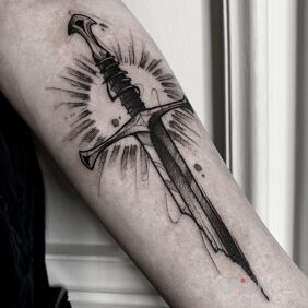 Tattoo Sword. on the forearm motif: fantasy style: graphic / illustrative