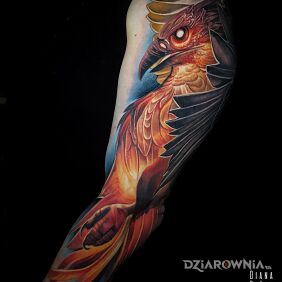 Tatuaż Feniks tattoo na barku motyw: fantasy styl: realistyczne