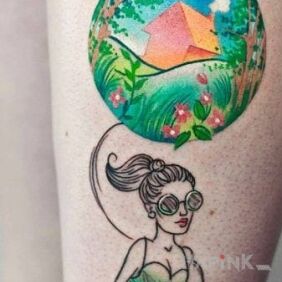 Tattoo Girlfriend on the leg motif: other