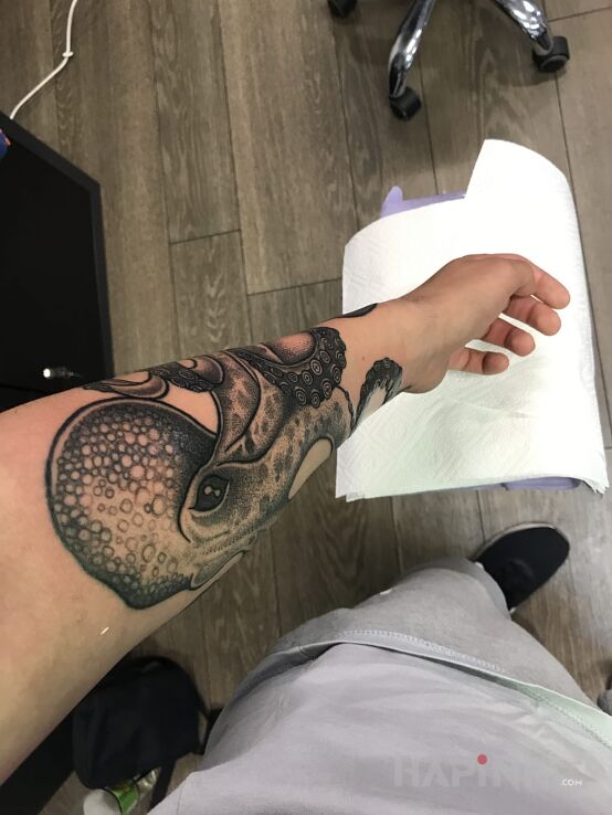 Tattoo Ośmiorniczka in animals motif on the forearm