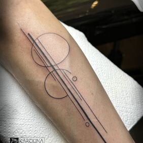 Tattoo Geometry on the forearm style: geometric