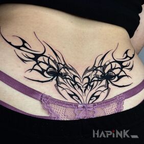 Tattoo Heart tribal on the back motif: other style: tribal