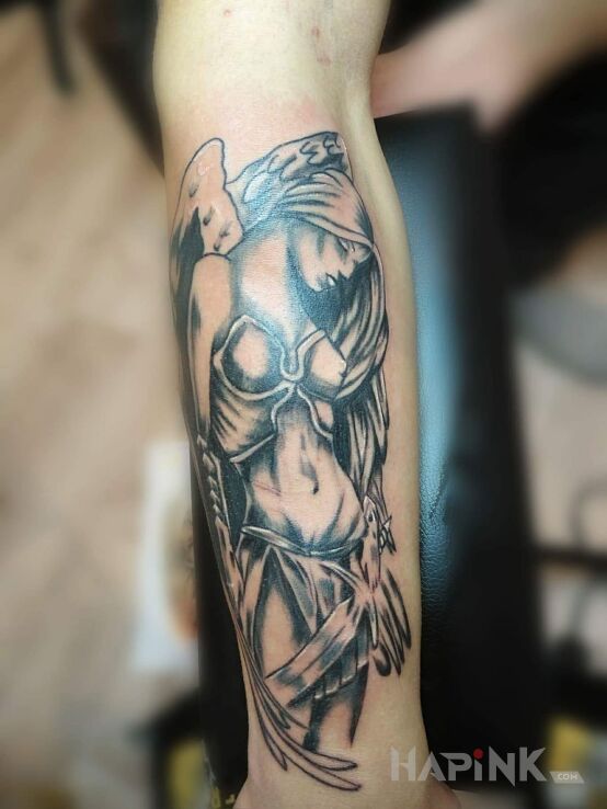 Tattoo Anielica in angels motif on the forearm
