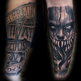 Tattoo Perfect in vibes On the arm motif: lettering style: realistic
