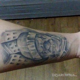 Tatuaż Klaun na przedramieniu motyw: postacie styl: chicano