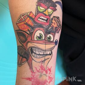 Tattoo BANDICOOT On the arm motif: characters style: cartoon / comic book