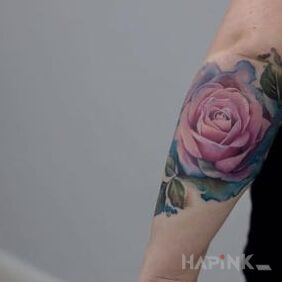 Tattoo An awesome rose on the forearm motif: flowers style: realistic