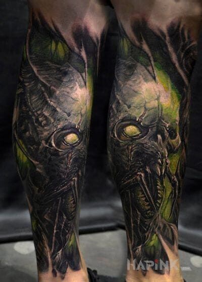 Tattoo Bestia :D in 3D motif on the calf