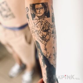 Tattoo One piece 2 On the arm motif: manga / anime style: graphic / illustrative
