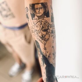 Tatuaż One piece 2 na ręce motyw: manga / anime styl: graficzne / ilustracyjne