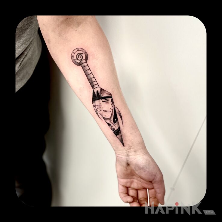 Tattoo Anime in graphic / illustrative style on the forearm