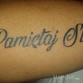 Tattoo Remember Mother's Words on the forearm motif: lettering