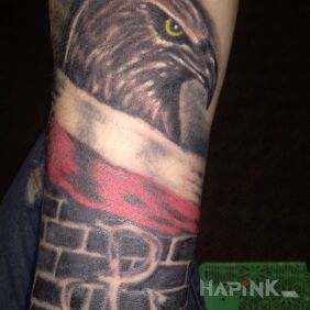 Tattoo I remember on the forearm motif: patriotic