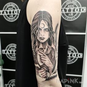 Tattoo Noonwraith On the arm motif: dark style: graphic / illustrative