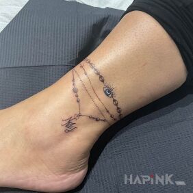 Tattoo Ankle bracelet on the leg style: minimalistic