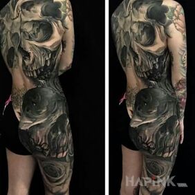 Tattoo Wethers :) on the buttocks motif: skulls style: realistic