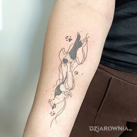 Tatuaż Przyjaciele na przedramieniu motyw: zwierzęta styl: graficzne / ilustracyjne