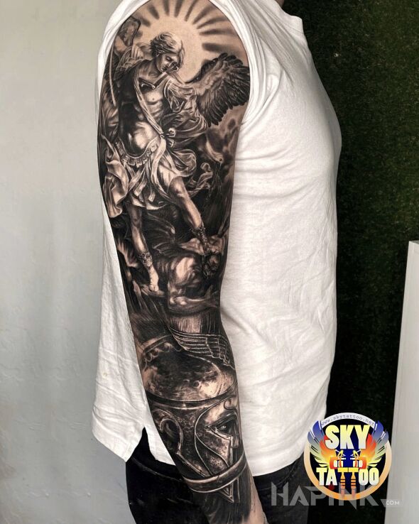 Tattoo Rękaw - SKY TATTOO SZCZECIN in other motif and realistic style on the forearm