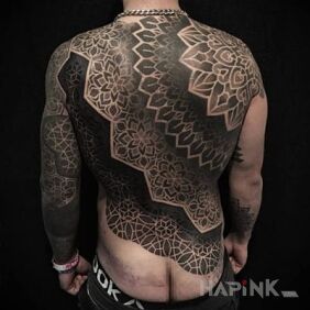Tattoo Consistent design on the forearm motif: mandalas style: geometric