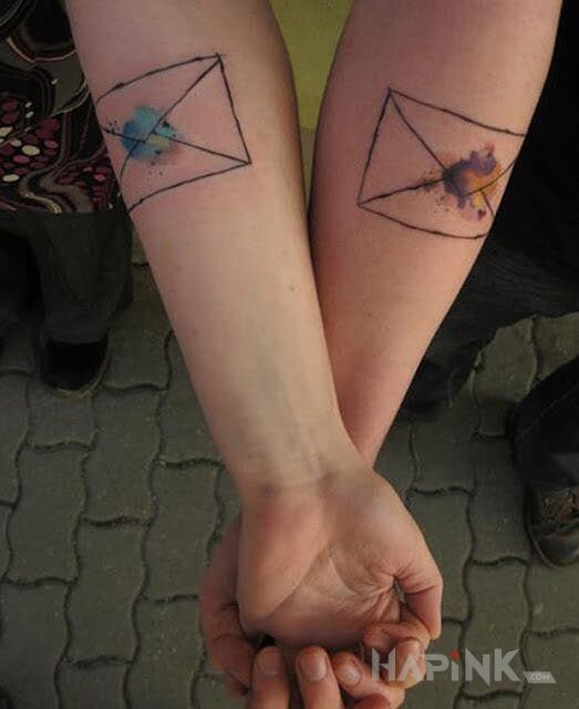 Tattoo Koperty in Love motif on the forearm