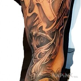 Tattoo Cd sleeve on the forearm motif: angels