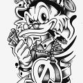 Wybór studia - Projekt tatuazu w stylu Zwariowanych Melodii