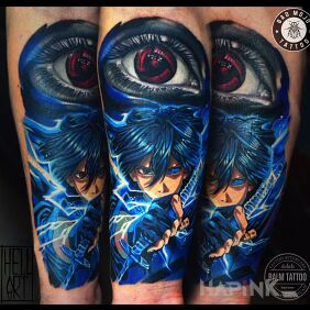 Tattoo Naruto on the forearm motif: characters