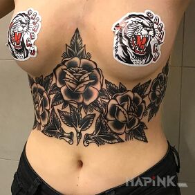 Tattoo Cube's work with Bad Mojo Tattoo Gdansk. on the ribs motif: flowers