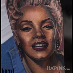 Tattoo Elena's work from Bad Mojo Tattoo Gdansk. on the forearm motif: faces style: realistic