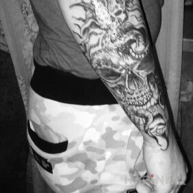 Tattoo I am about to finish my sleeve ? on the forearm motif: skulls