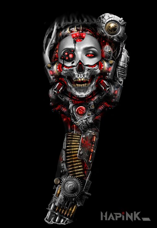 Designs biomechaniczy cyberdemon - surrealistic